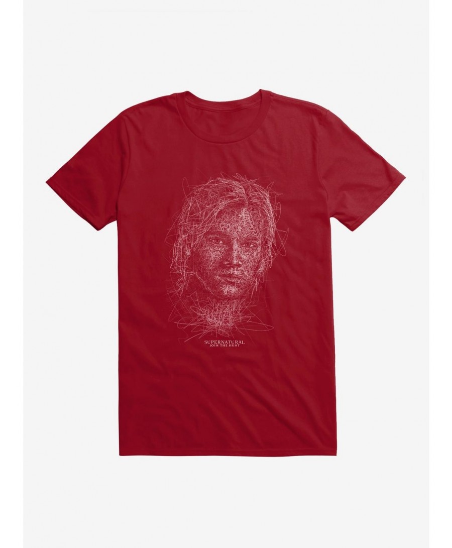 Huge Discount Supernatural Sam Squiggle Sketch T-Shirt $8.99 T-Shirts