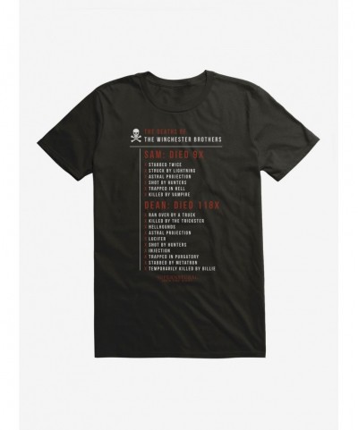 Flash Sale Supernatural Deaths Of Sam And Dean T-Shirt $7.07 T-Shirts