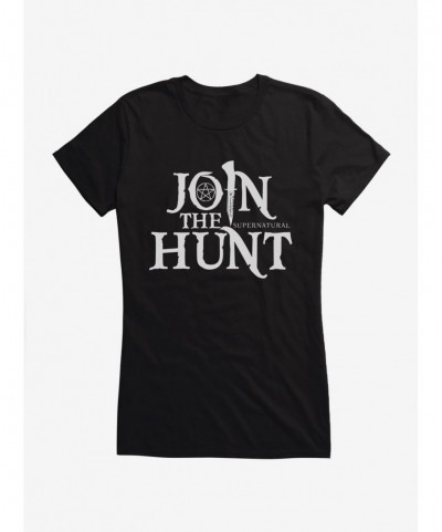 Discount Supernatural Join The Hunt Logo Girls T-Shirt $8.76 T-Shirts