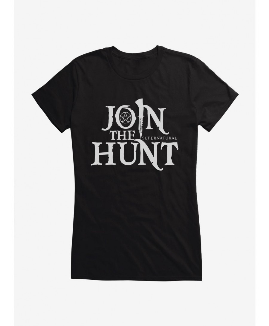 Discount Supernatural Join The Hunt Logo Girls T-Shirt $8.76 T-Shirts