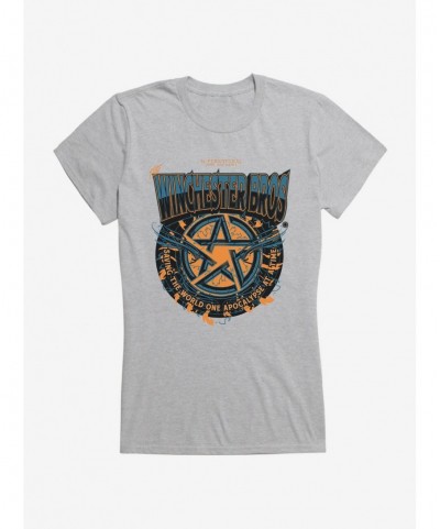 Big Sale Supernatural Winchester Bros Pentagram Girls T-Shirt $8.76 T-Shirts