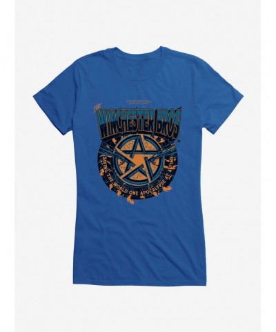 Big Sale Supernatural Winchester Bros Pentagram Girls T-Shirt $8.76 T-Shirts