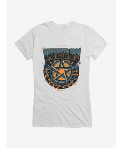 Big Sale Supernatural Winchester Bros Pentagram Girls T-Shirt $8.76 T-Shirts