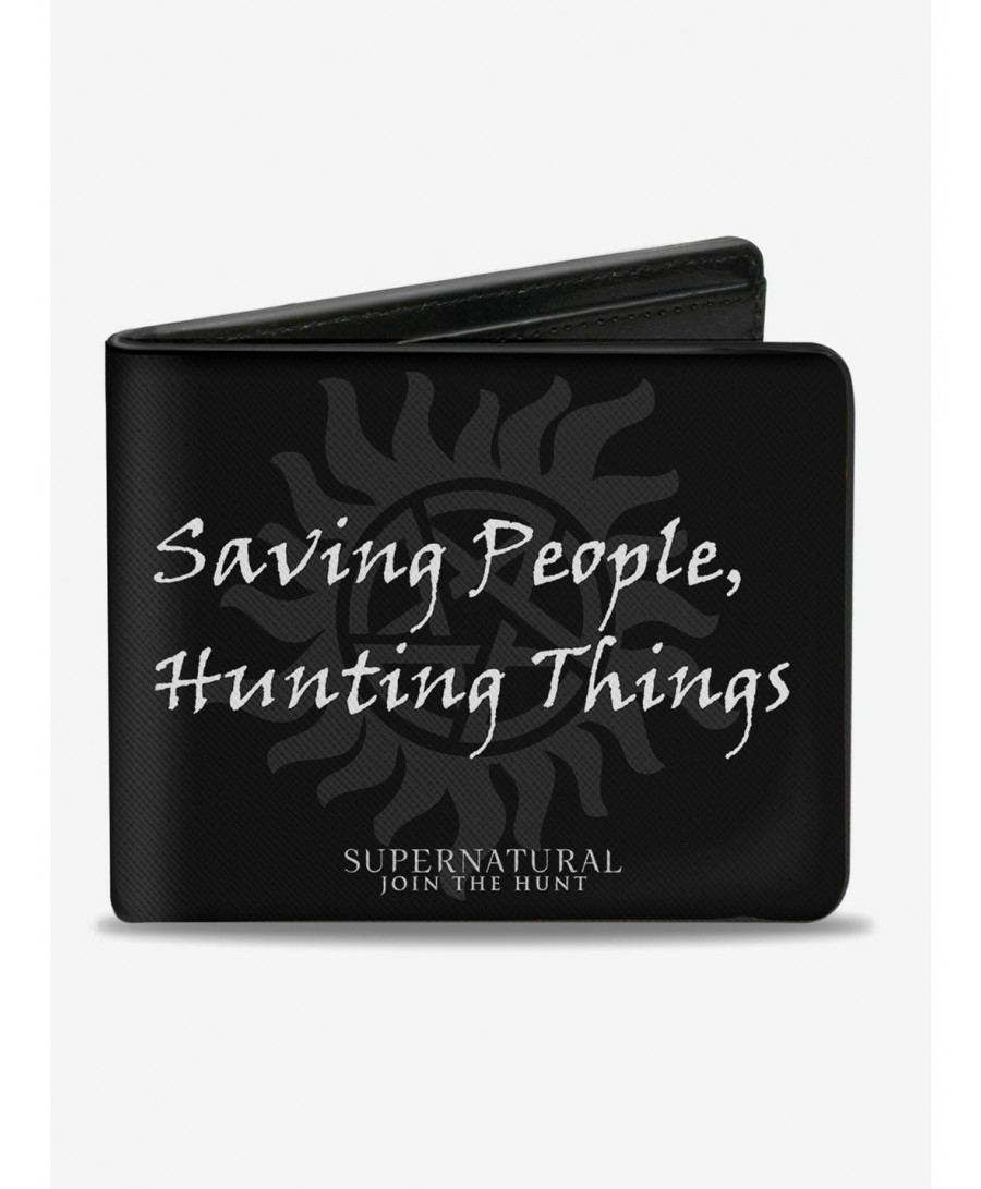 Low Price Supernatural Saving People Hunting Things Logo Bi-fold Wallet $8.88 Wallets