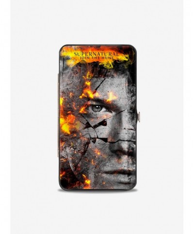 Big Sale Supernatural Sam Dean Broken Faces Close Up Grays Flames Hinged Wallet $9.20 Wallets