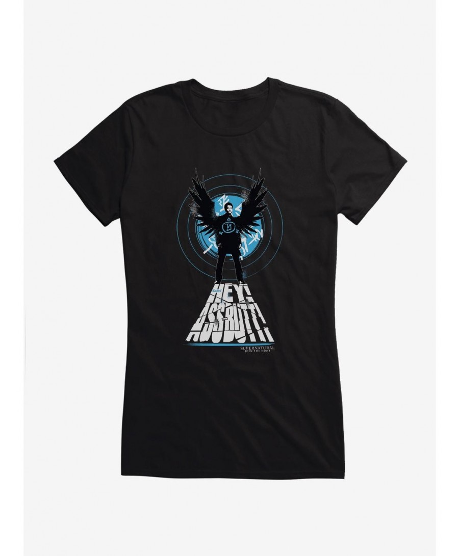 High Quality Supernatural Castiel Entrance Girls T-Shirt $8.96 T-Shirts