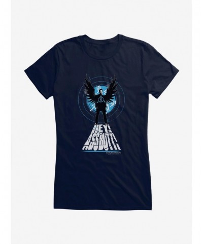 High Quality Supernatural Castiel Entrance Girls T-Shirt $8.96 T-Shirts