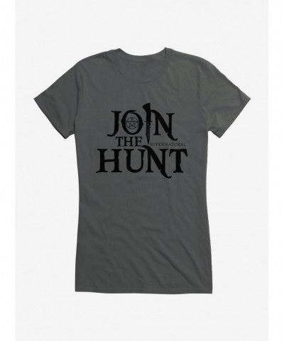 Discount Supernatural Join The Hunt Logo Girls T-Shirt $8.76 T-Shirts