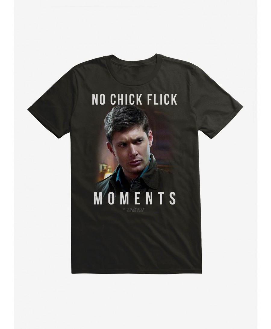 Flash Sale Supernatural No Chick Flick Moments T-Shirt $8.60 T-Shirts