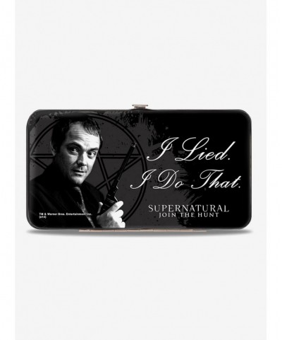 Big Sale Supernatural Crowley I Lied I Do That Pentagram Hinged Wallet $10.45 Wallets