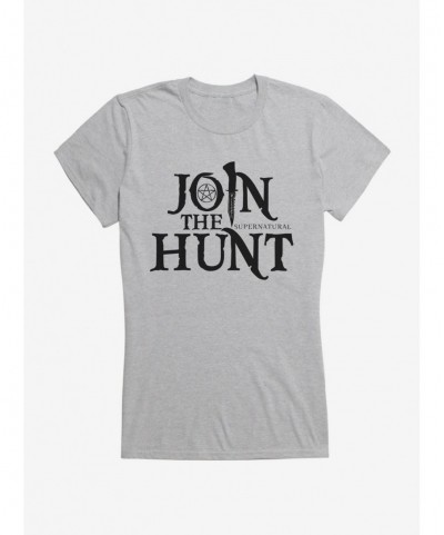 Discount Supernatural Join The Hunt Logo Girls T-Shirt $8.76 T-Shirts