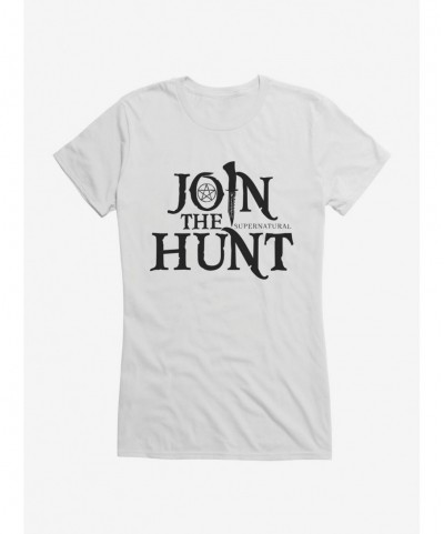 Discount Supernatural Join The Hunt Logo Girls T-Shirt $8.76 T-Shirts