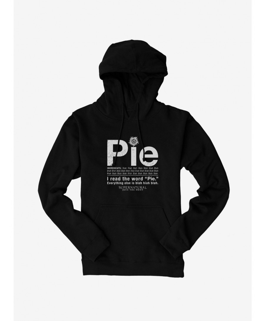 Discount Sale Supernatural Pie Hoodie $17.24 Hoodies