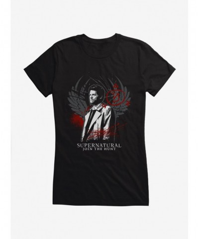 Absolute Discount Supernatural Castiel Girls T-Shirt $6.57 T-Shirts