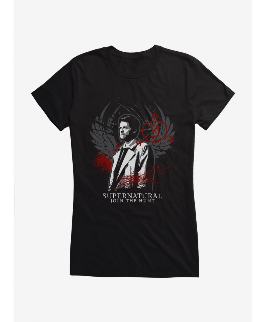 Absolute Discount Supernatural Castiel Girls T-Shirt $6.57 T-Shirts