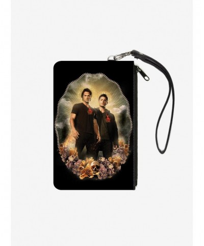 Huge Discount Supernatural Sam and Dean Winchester Saints and Sinners Pose Zip Clutch Canvas Wallet $9.61 Wallets