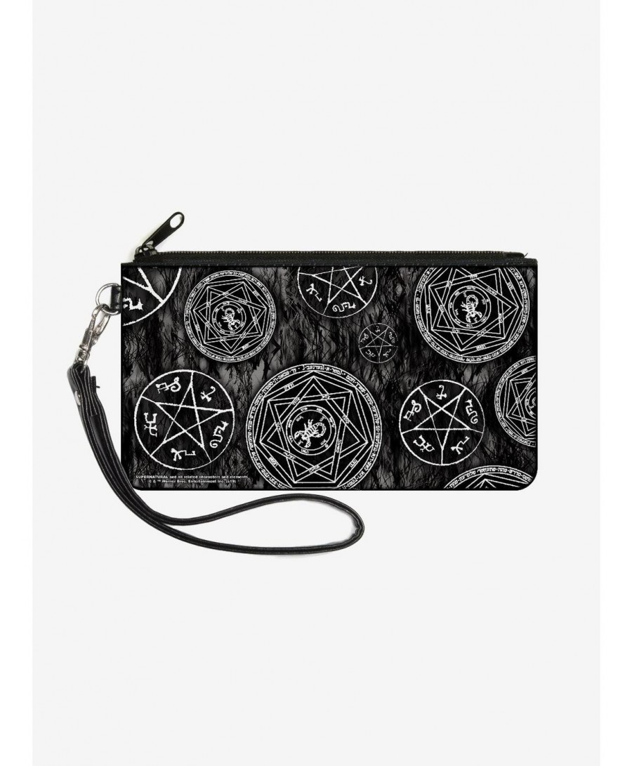 Absolute Discount Supernatural Devils Trap Pentagrams Wallet Canvas Zip Clutch $10.45 Clutches