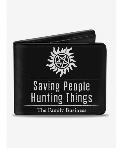 Big Sale Supernatural Winchester Logo Saving People Hunting Things Bi-Fold Wallet $5.86 Wallets