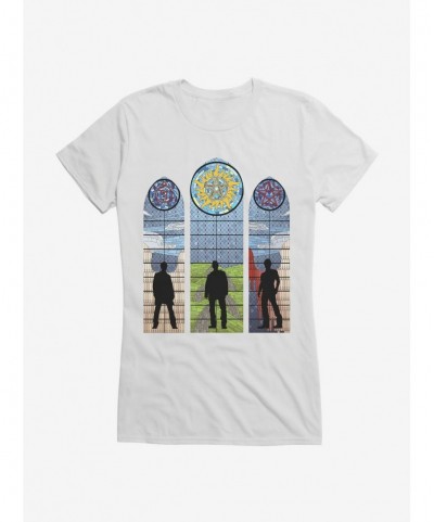 Bestselling Supernatural Stained Glass Sam, Dean & Castiel Girls T-Shirt $9.56 T-Shirts