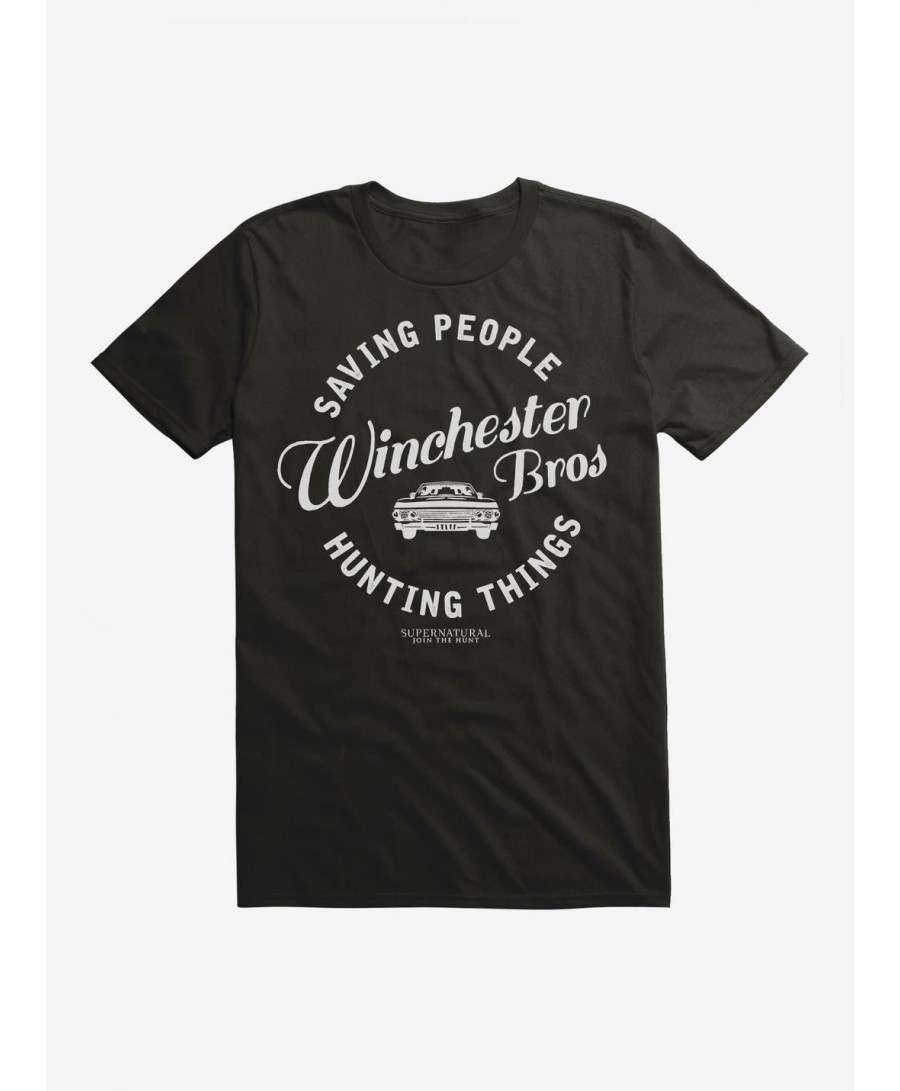 Huge Discount Supernatural Winchester Bros T-Shirt $8.41 T-Shirts