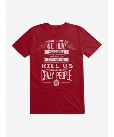 Clearance Supernatural Crazy People T-Shirt $5.74 T-Shirts