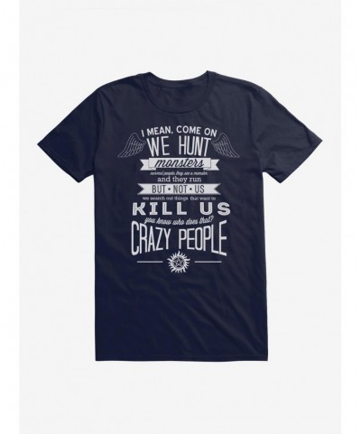 Clearance Supernatural Crazy People T-Shirt $5.74 T-Shirts