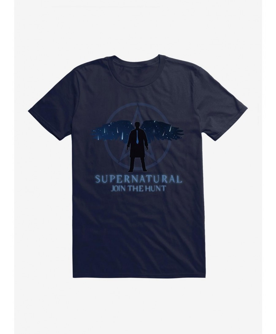 Pre-sale Discount Supernatural Winged Castiel T-Shirt $7.65 T-Shirts