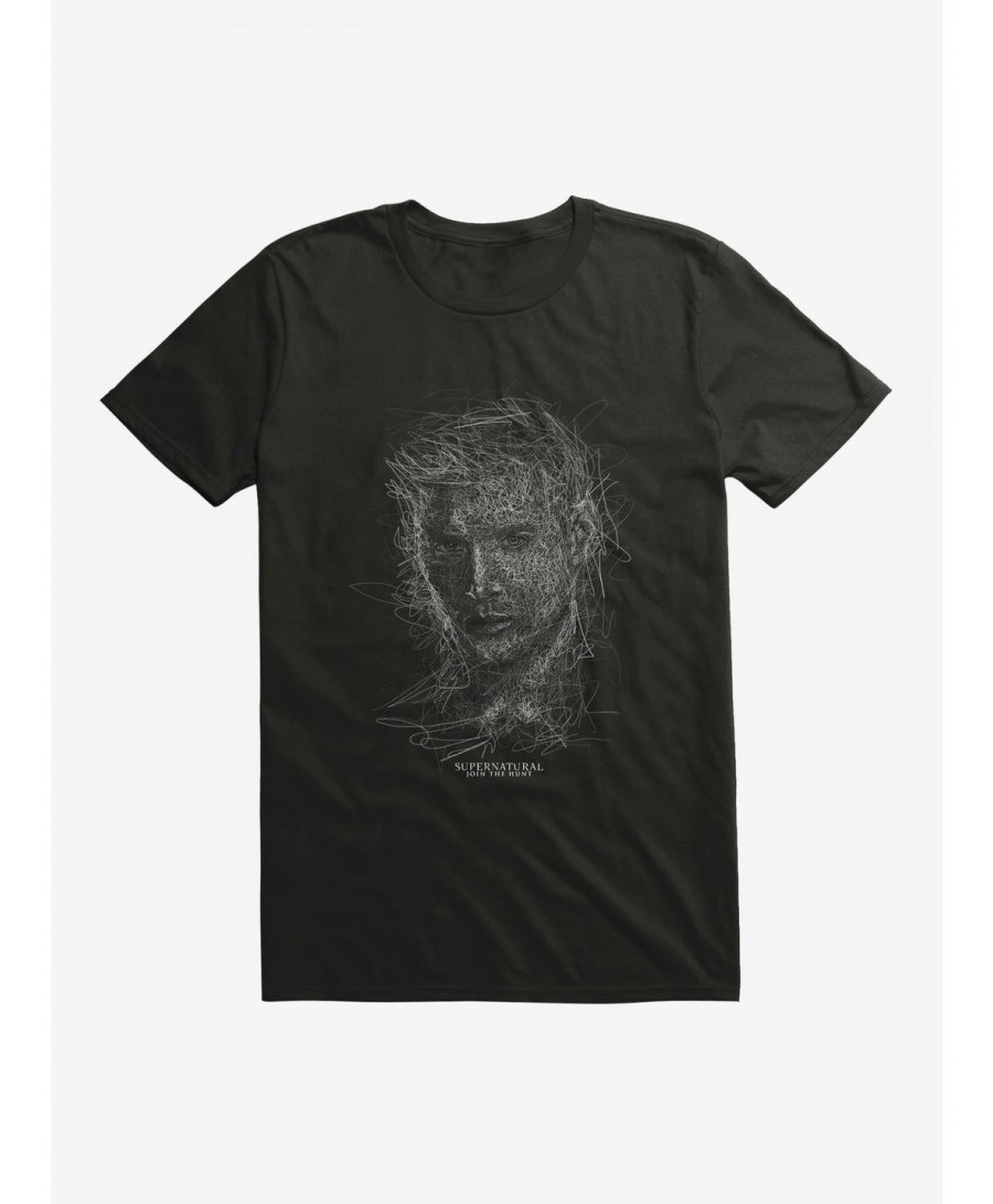 Flash Sale Supernatural Dean Squiggle Sketch T-Shirt $8.80 T-Shirts