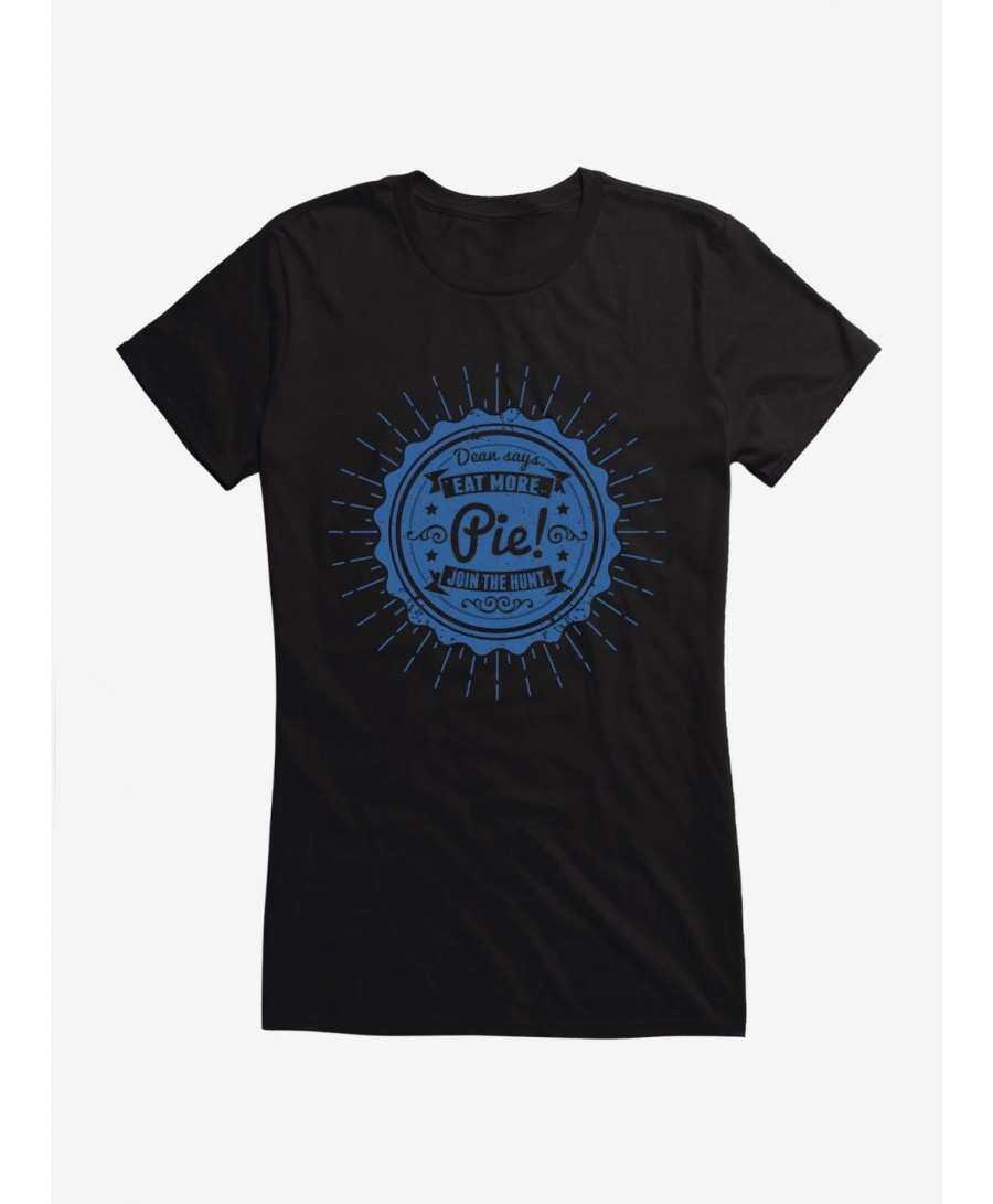 Discount Sale Supernatural Eat More Pie Girls T-Shirt $7.37 T-Shirts