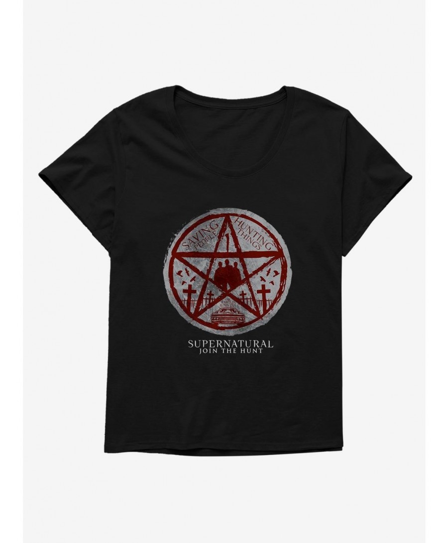 Best Deal Supernatural Saving & Hunting Pentagram Girls T-Shirt Plus Size $10.40 T-Shirts