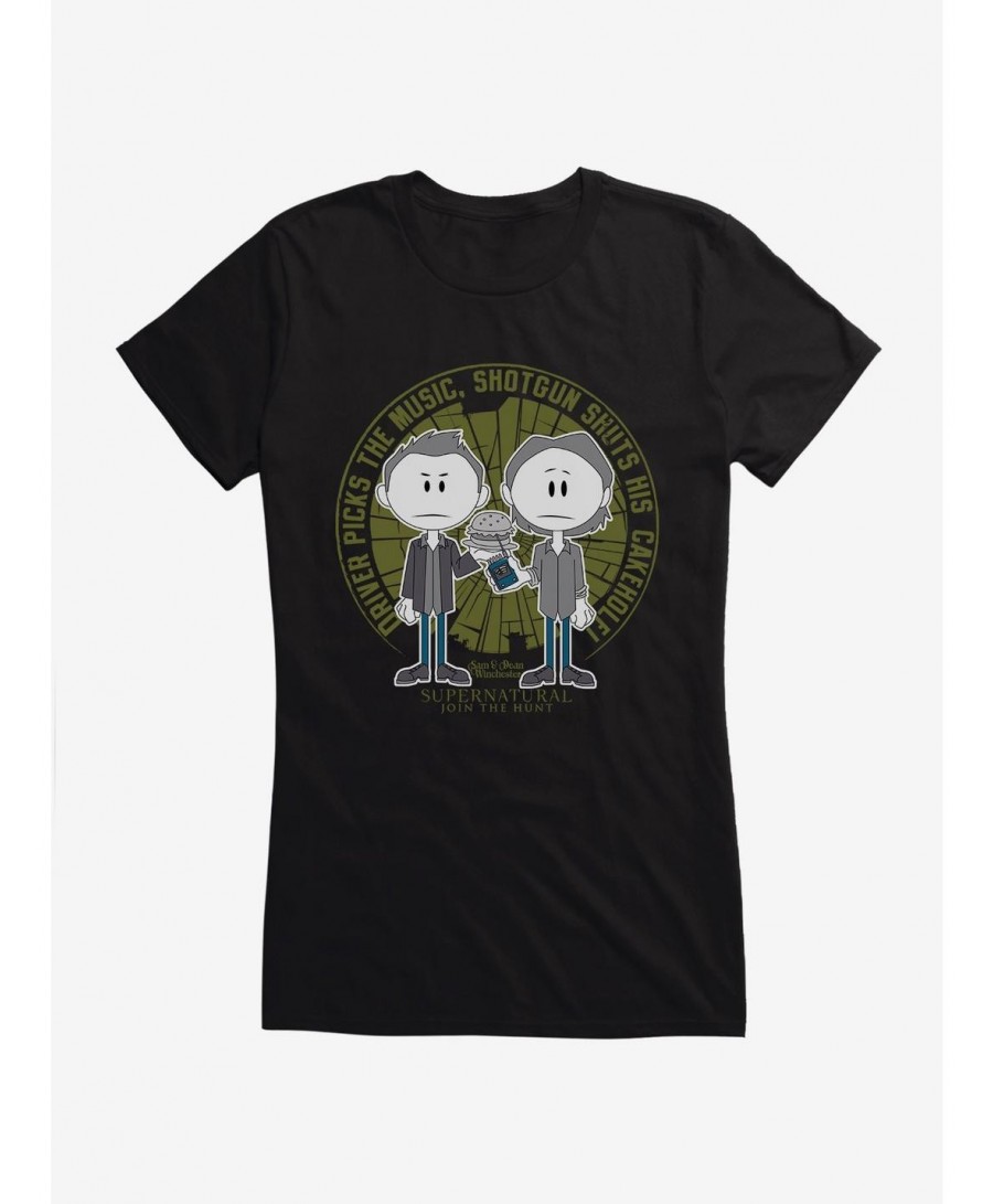 Hot Sale Supernatural Driver and Shotgun Girls T-Shirt $8.37 T-Shirts