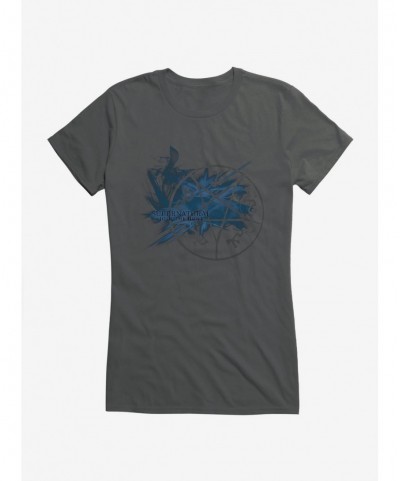 Unique Supernatural Blue Pentagram Girls T-Shirt $9.96 T-Shirts