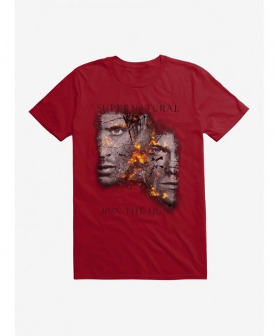 Clearance Supernatural Fire Crackle Sam & Dean T-Shirt $7.27 T-Shirts