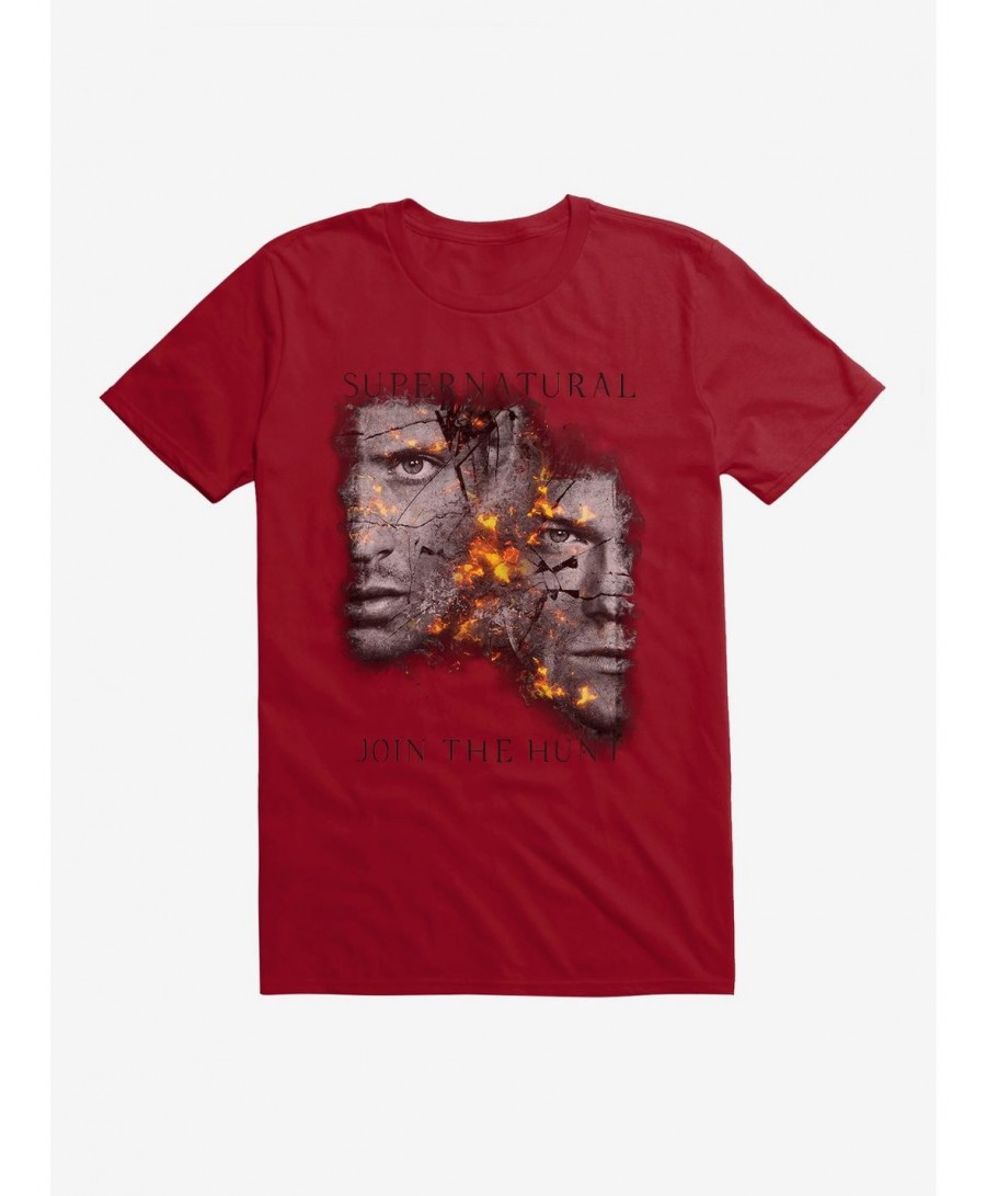 Clearance Supernatural Fire Crackle Sam & Dean T-Shirt $7.27 T-Shirts