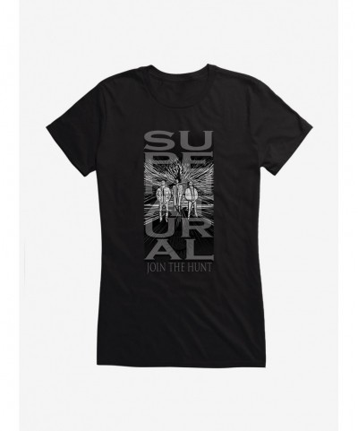 Unique Supernatural Join The Hunt Banner Style Girls T-Shirt $9.56 T-Shirts