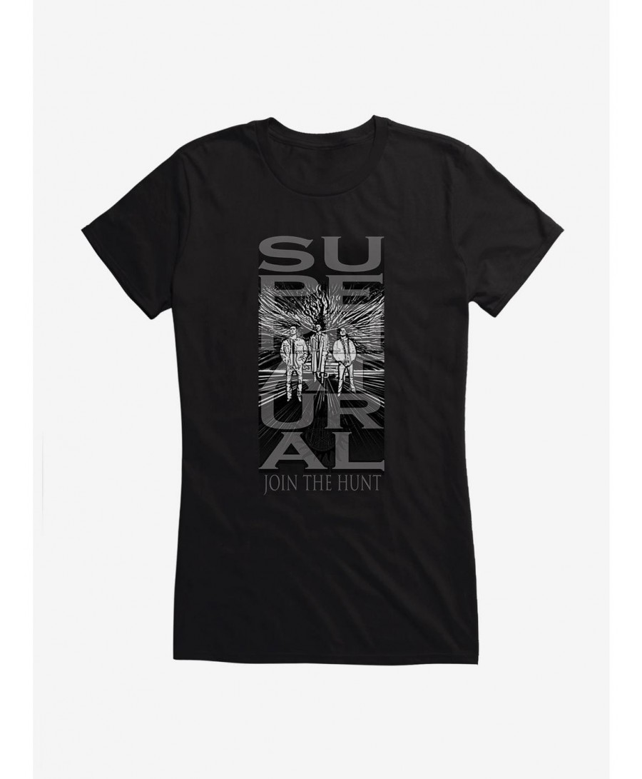 Unique Supernatural Join The Hunt Banner Style Girls T-Shirt $9.56 T-Shirts