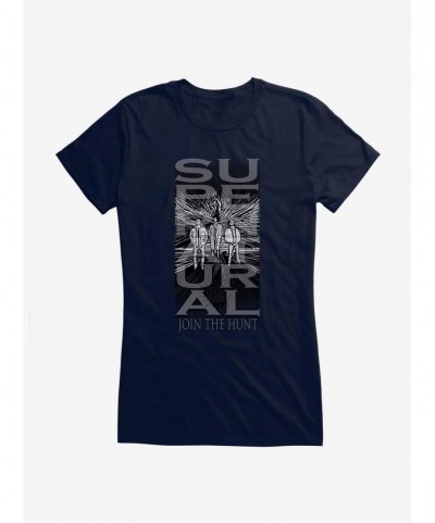 Unique Supernatural Join The Hunt Banner Style Girls T-Shirt $9.56 T-Shirts