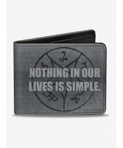 Limited Time Special Supernatural Nothing In Our Lives Is Simple Devils Trap Logo Bi-fold Wallet $8.51 Wallets