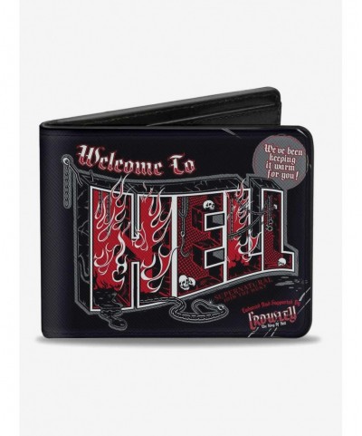 Hot Selling Supernatural Welcome to Hell Flames Skulls Bi-fold Wallet $6.24 Wallets