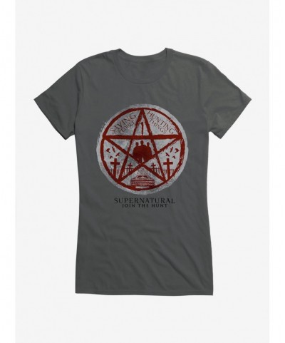 Absolute Discount Supernatural Pentagram Silhouette Girls T-Shirt $8.17 T-Shirts