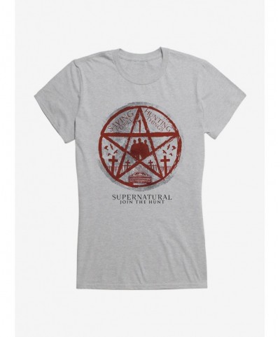 Absolute Discount Supernatural Pentagram Silhouette Girls T-Shirt $8.17 T-Shirts