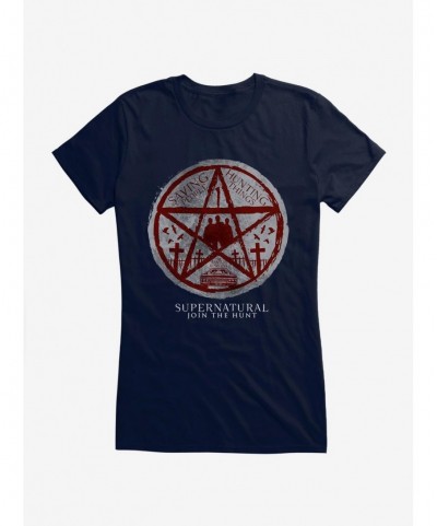 Absolute Discount Supernatural Pentagram Silhouette Girls T-Shirt $8.17 T-Shirts