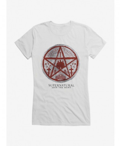 Absolute Discount Supernatural Pentagram Silhouette Girls T-Shirt $8.17 T-Shirts