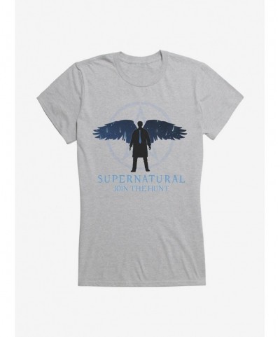 High Quality Supernatural Winged Castiel Girls T-Shirt $9.36 T-Shirts