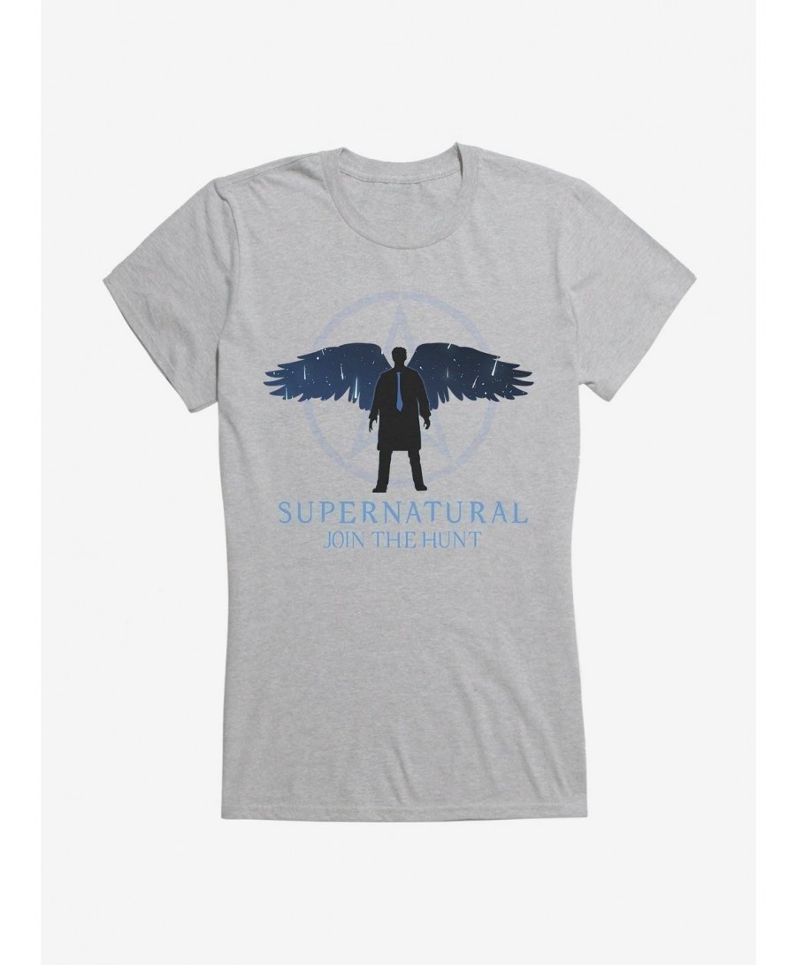 High Quality Supernatural Winged Castiel Girls T-Shirt $9.36 T-Shirts