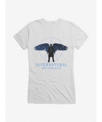 High Quality Supernatural Winged Castiel Girls T-Shirt $9.36 T-Shirts