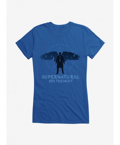 High Quality Supernatural Winged Castiel Girls T-Shirt $9.36 T-Shirts