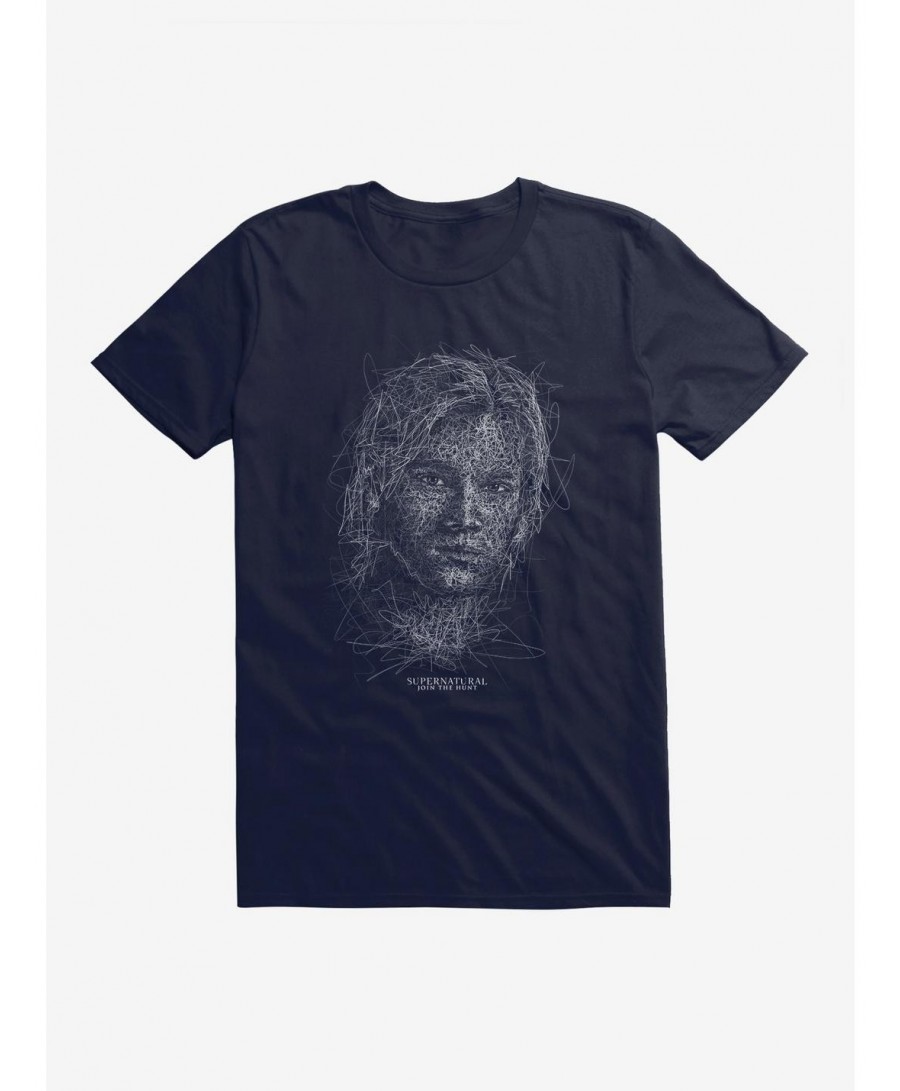 Pre-sale Discount Supernatural Sam Squiggle Sketch T-Shirt $7.46 T-Shirts