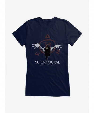 Seasonal Sale Supernatural Castiel Angel Seal Girls T-Shirt $9.36 T-Shirts