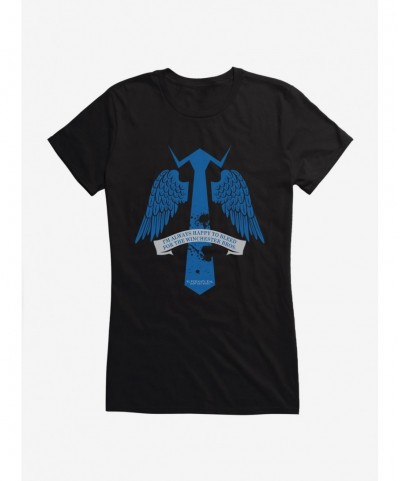 Special Supernatural Castiel Tie Girls T-Shirt $8.17 T-Shirts